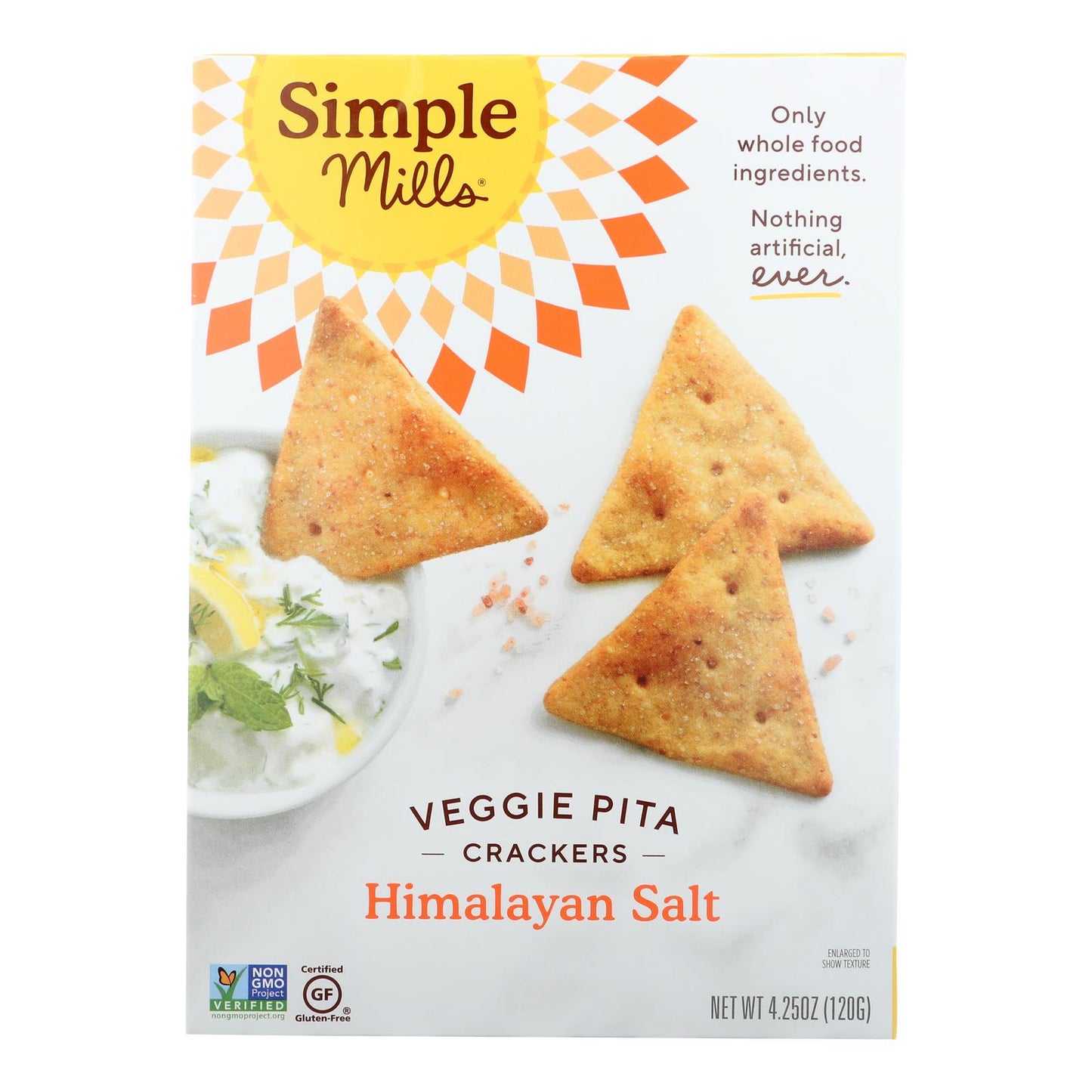 Sal marina Crckr Pita Himlyn de Simple Mills, caja de 6, 4,25 oz