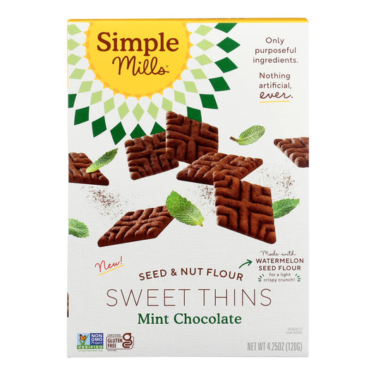 Simple Mills - Sweet Thins Chocolate Mint - Caja de 6 - 4,25 oz