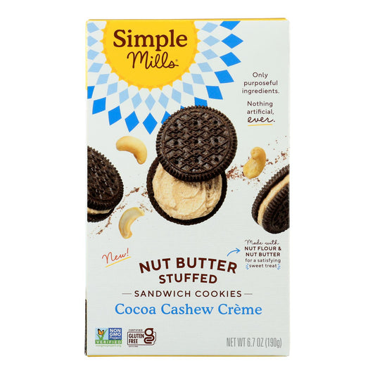Simple Mills - Galletas tipo sándwich con crema de cacao y cacao - Caja de 8 - 6,7 oz