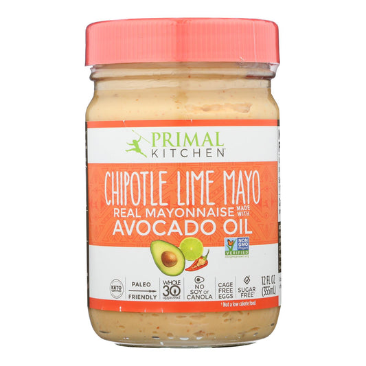 Primal Kitchen Mayonesa con chipotle y lima - Aceite de aguacate - Caja de 6 - 12 oz.