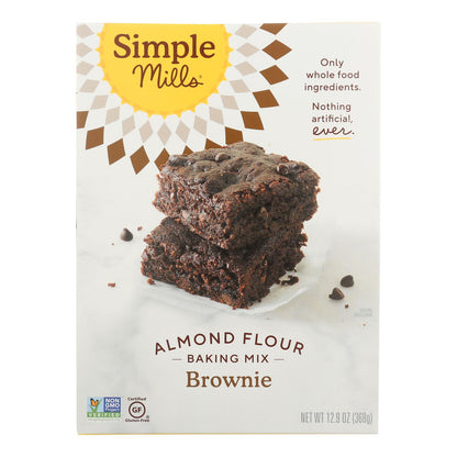 Simple Mills - Mezcla para brownies con harina de almendras - Caja de 6 - 12,9 oz